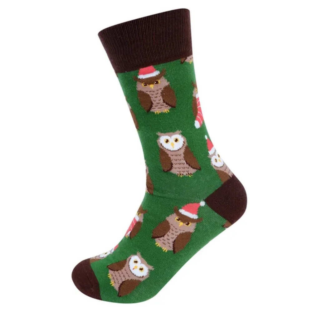 Holiday / Christmas Owl Men's Crew Socks - NWT